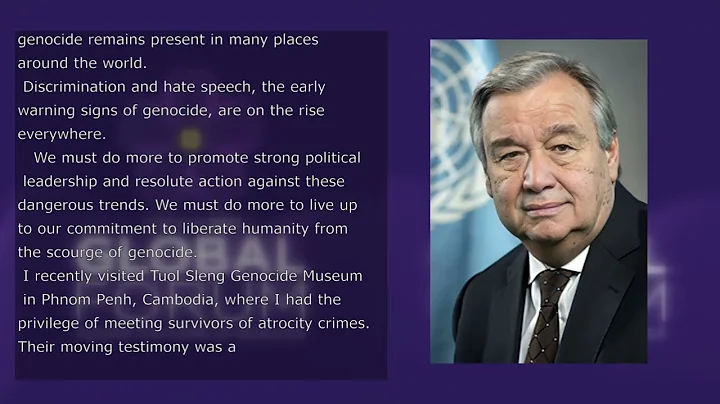 Message by UN SG, within the framework of Fourth Global Forum Against the Crime of Genocide.