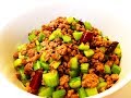 Китайская кухня.  Сельдерей с фаршем по-китайски.  芹菜牛肉末