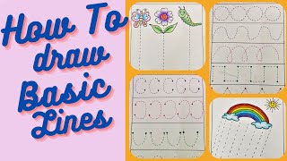 How to draw basic lines | Standing line | sleeping line | slanting line | Curves