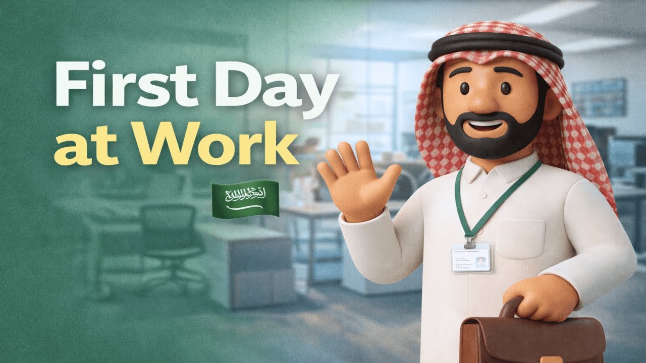 First Day at Work in Saudi Arabia | Learn Saudi Dialect Through Story 🇸🇦