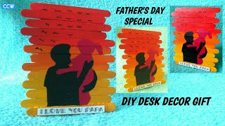 FATHERS DAY GIFT IDEA | DIY DESK DECOR GIFT | BEST OUT OF WASTE | PAINTING ON POPSICLE STICKS