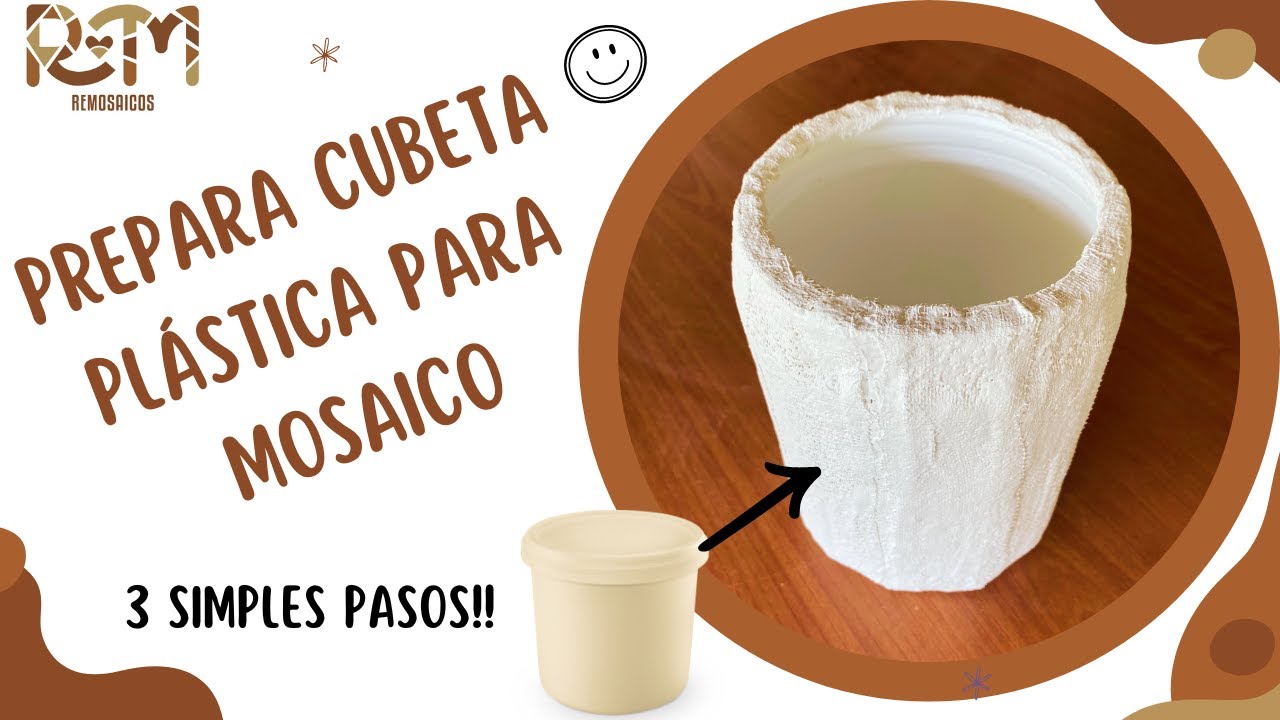 Prepara una Cubeta Plástica para Soporte de una Maceta en Mosaico, 3 Simples Pasos!