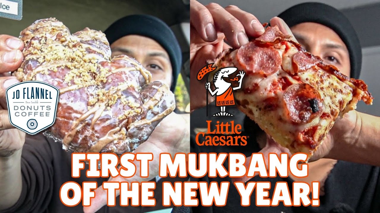JD FLANNEL DONUTS & LITTLE CAESARS MUKBANG!