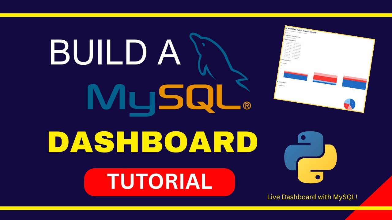 2: Build a live sales dashboard using MySQL as the backend and ...
