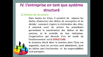 ORGANISATION DES ENTREPRISES : L'APPROCHE SYSTEMIQUE 2 : LES STRUCTURES