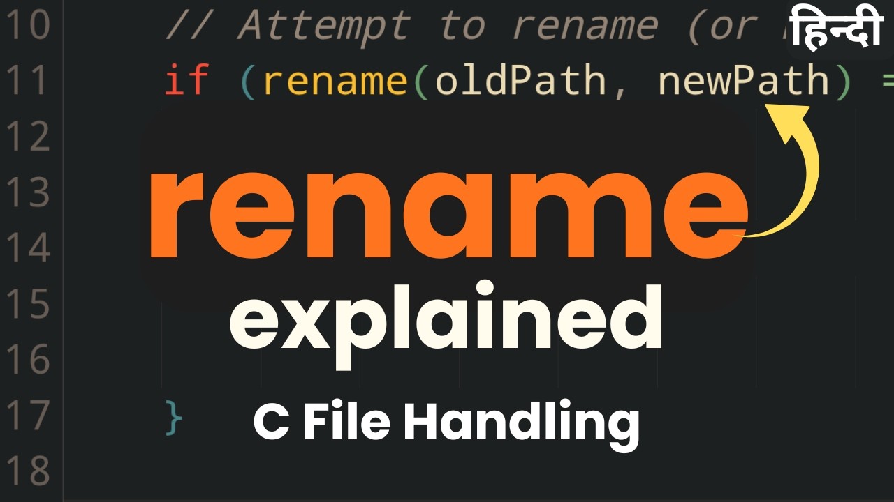 C Programming में rename() Function | File और Folder Rename & Move करना ...