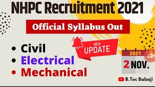 NHPC syllabus coming||NHPC EXAM date||b tech babaji