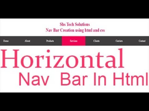 Horizontal Nav bar creation Using Html and Css | Navbar In html and css ...