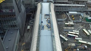 東京メトロ銀座線渋谷駅移設工事の建設状況（2020年3月15日）
