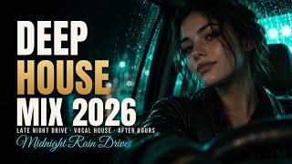 Deep House Mix 2026 🌙 | Midnight Rain Drive, Vocal House | Late Night Mood