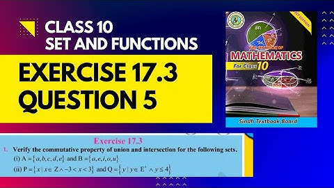 Exercise 17.3 Question 5 (part 1) | set and functions | Class 10 #sindh board