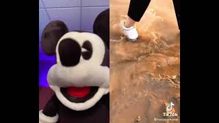 Mickey Mouse reacts to shoes wiped with dirty brown mud | @hassankhadair