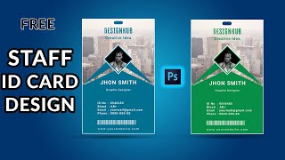 Learn How to Design Staff Id card | Photoshop CC Tutorial