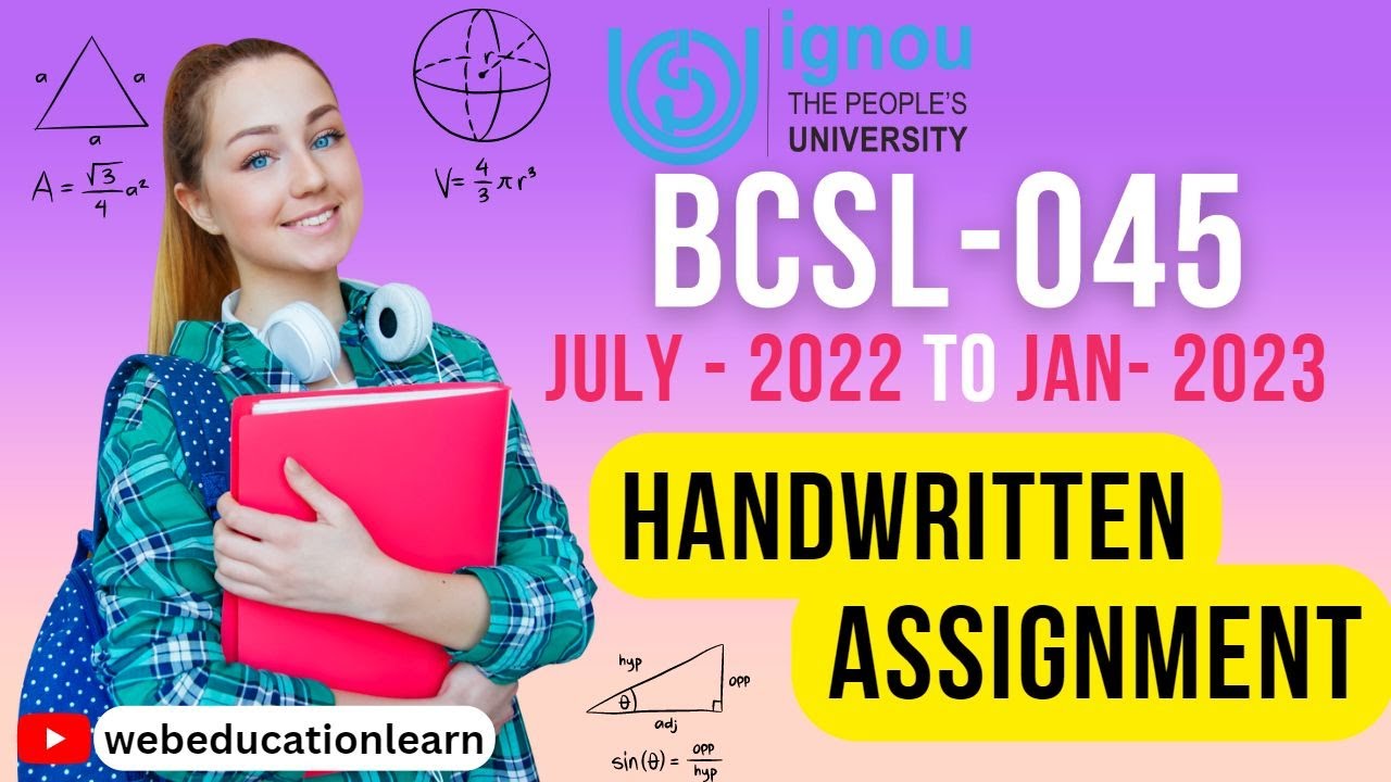 BCSL-045 | Handwritten Assignments| BCA- 4 | IGNOU BCA Assignments | 2022-2023 | 