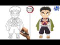 Demon Slayer Drawing || How to Draw Gyomei Himejima from Demon Slayer Easy Step by Step