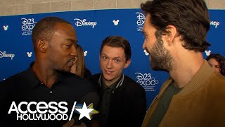 avengers Infinity War At D23 Anthony Mackies Hilarious Red Carpet Interplay With Tom Holland