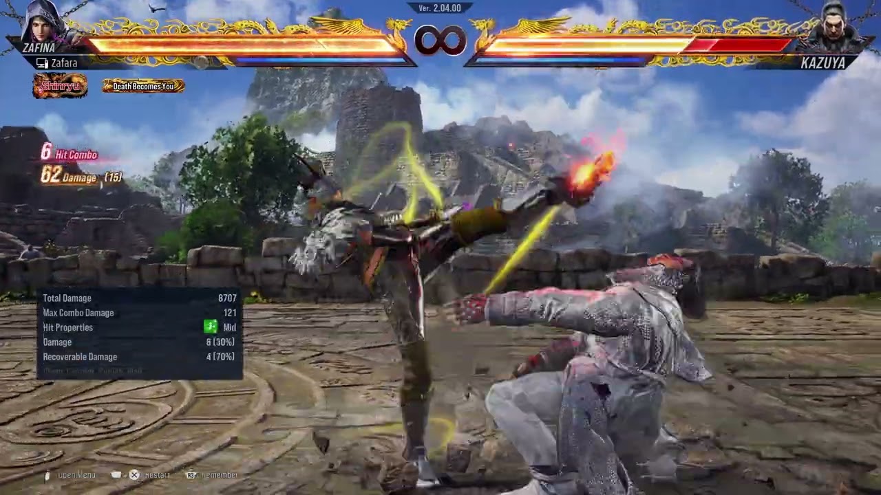 Tekken 8 S2 - Zafina 121 dmg - MNT 4,3 + wall combo, no heat, no rage