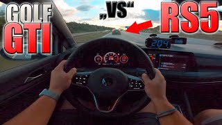 Golf GTi chasing Audi RS5 on German Autobahn✔