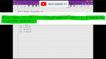 How to Solve SAT Math Problems Example 15 (No Calculator) | Math Energy TV