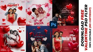 💥DOWNLOAD FREE VALENTINE DAY FLYERS TEMPLATE | 100% EDITABLE PSD PHOTOSHOP FILE