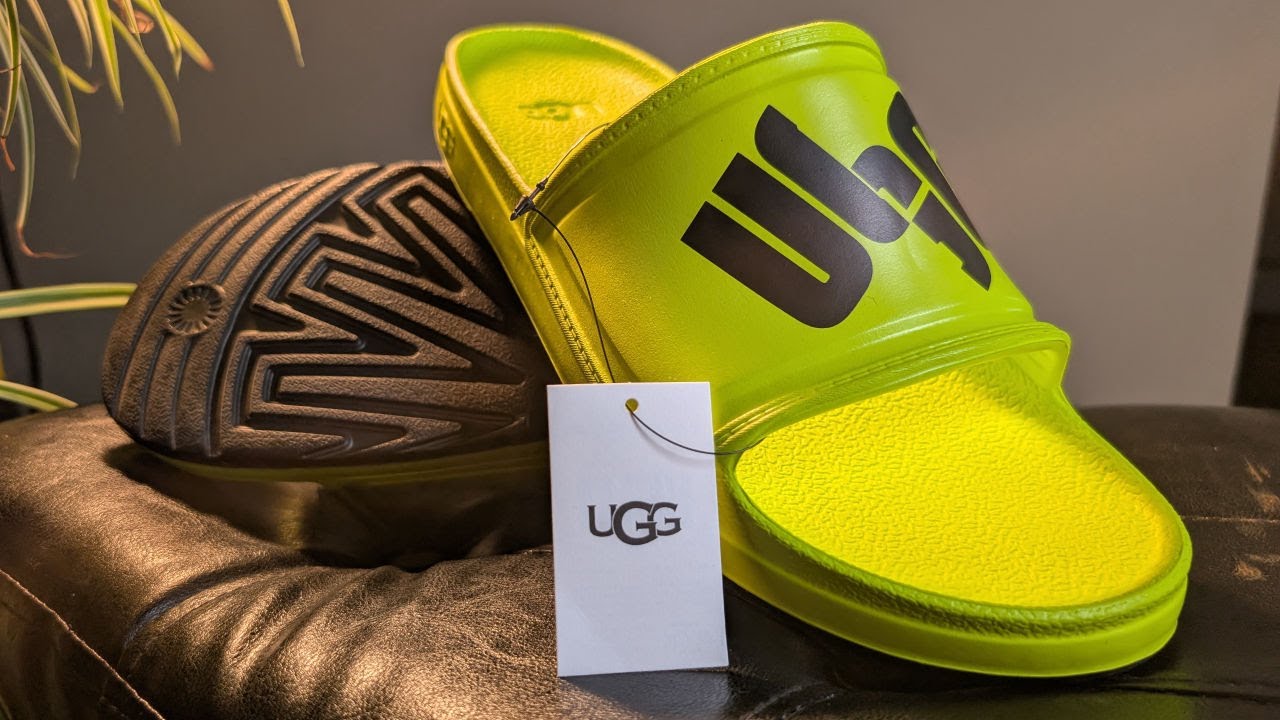 NEW UGG Men\'s Wilcox Slide Sandals US 12 Saffron Yellow EVA Logo Wide Strap UGG Wilcox: Stylish, Breezy Comfort – Windsor Shoes main image 3