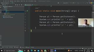 Singleton in JAVA | Design Pattern | Person Class | Get Instance Method| Java Assignment | CodeWorld