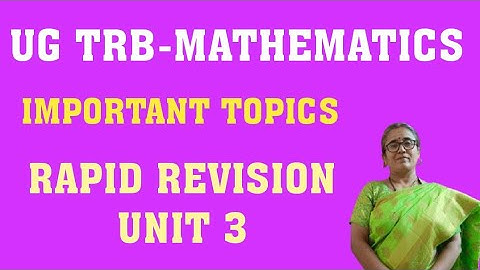 UNIT 3-UG TRB MATHS -IMPORTANT TOPICS AND REVISION SCHEDULE #ugtrbmaths