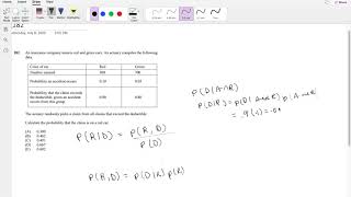 SOA Exam P Question 182 | Bayes' Theorem and Law of Total Probability