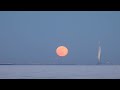 Восход Луна над Финским заливом и Лахта Центром🌕Кронштадт, 18 марта'22