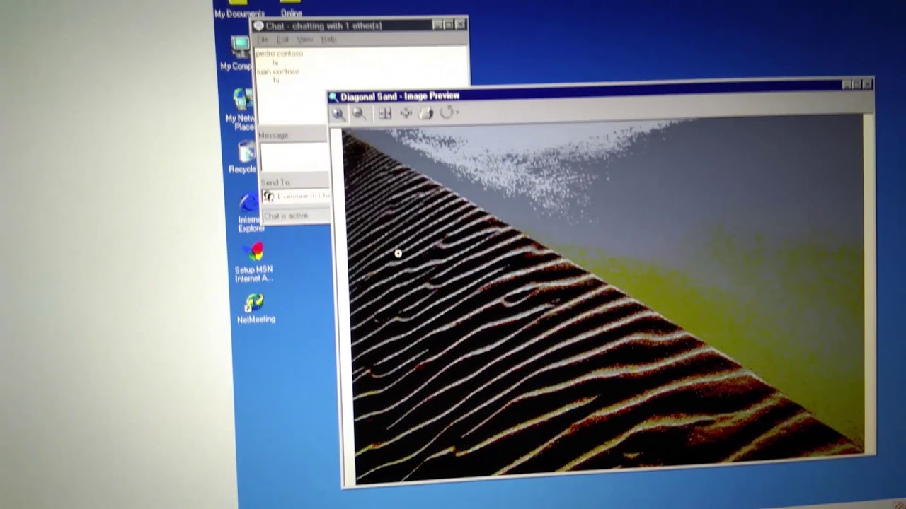 Netmeeting running in Virtual Windows Me - YouTube