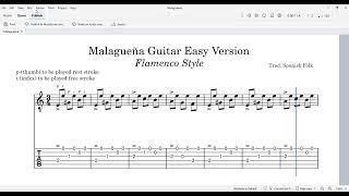 Malaguena Easy Guitar - Flamenco Style