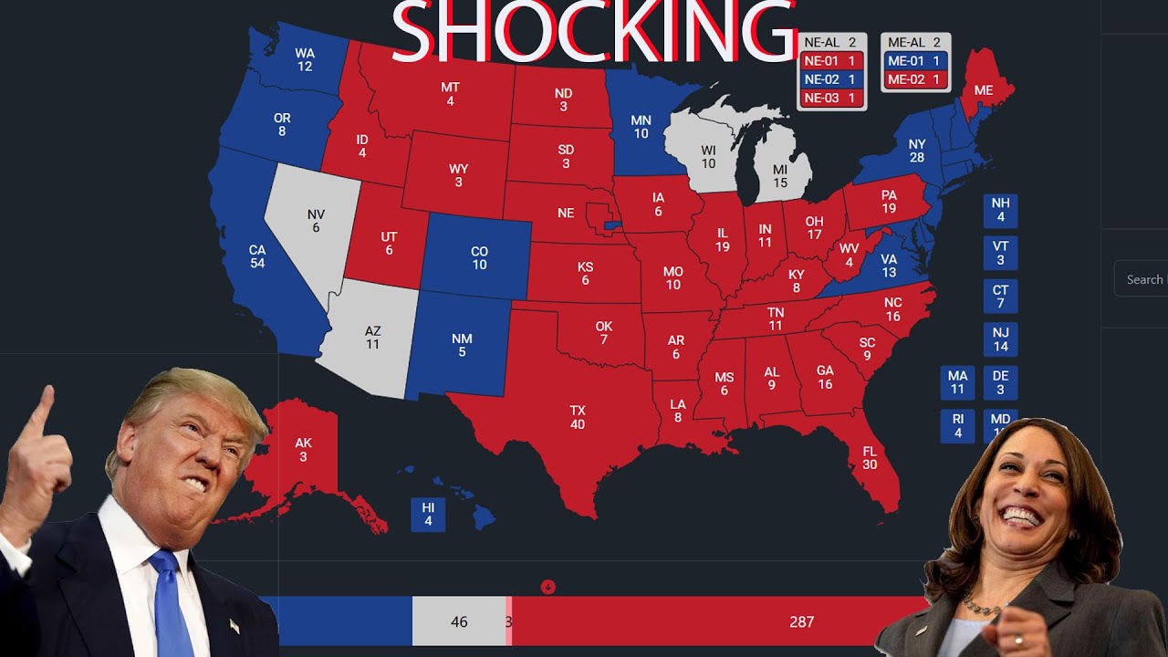 Shocking New Election map 2024 President Donald Trump vs Kamala Harris ...