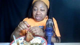ASMR eating a barbecue brisket meal