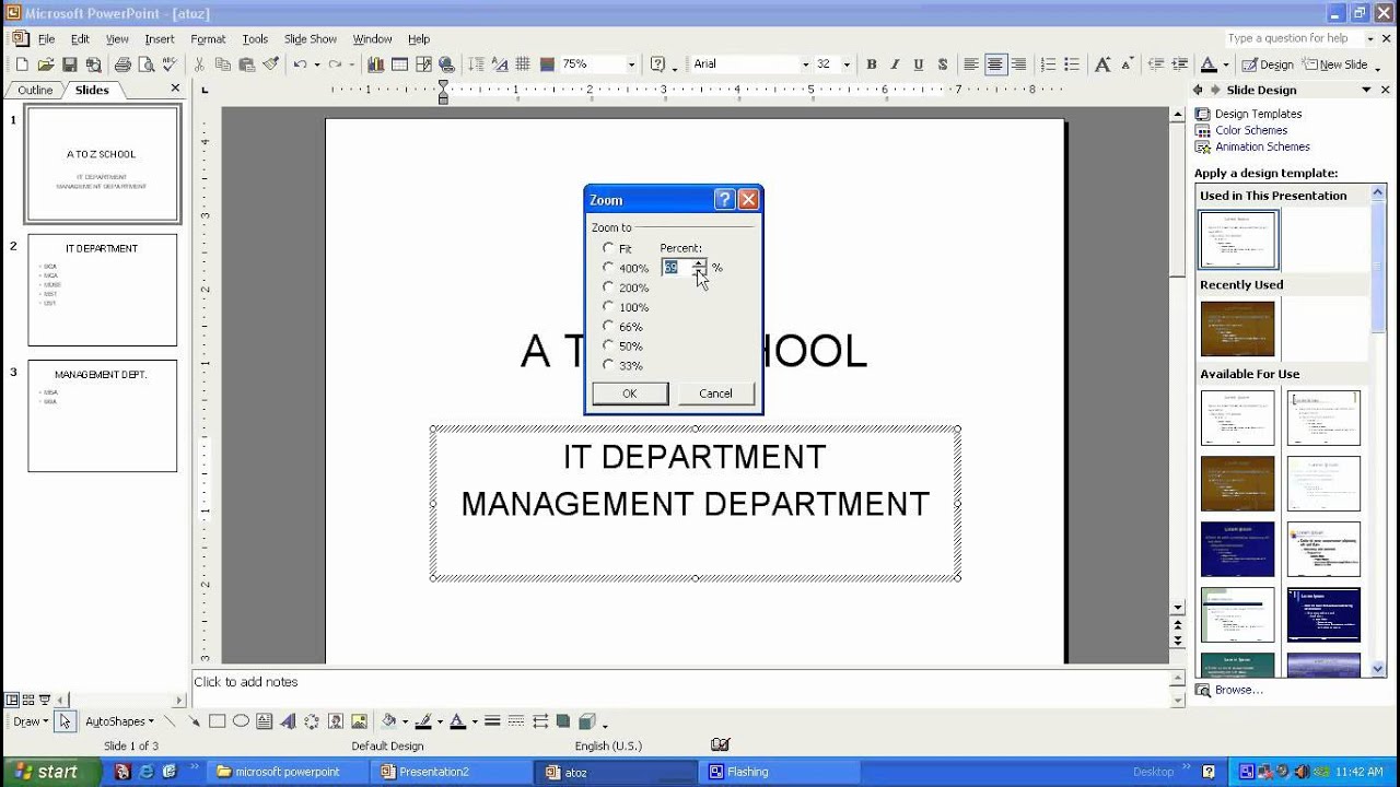 MICROSOFT WORD IN  changing zoom options