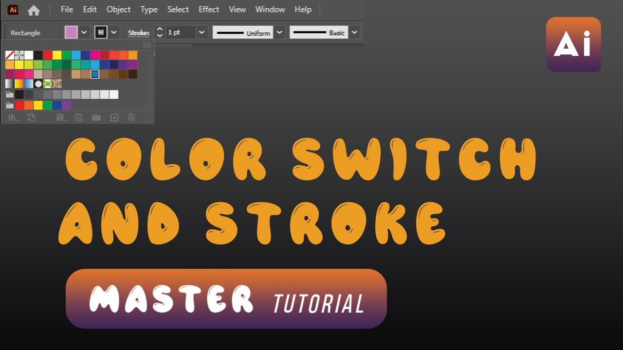 Tutorial How To Use Color Switch and Stroke With Adobe Illustrator