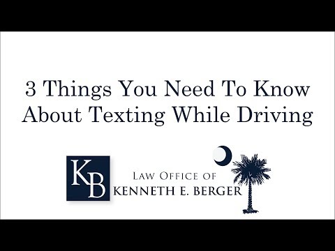 Facts About Texting and Driving in South Carolina - Car Accidents - Law Office of Kenneth Berger