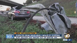 Suspected drunk driver nearly impaled by guardrail Net Worth
