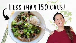 Easy Vegan Miso Soup with Noodles! 10 Minutes to Make & Less than 150 cals Per Serving!