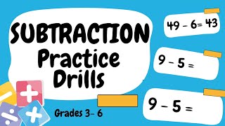 MATH DRILLS | SUBTRACTION Grades 3-6 #drill #math #mathdrill #subtraction