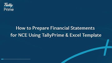 How to Prepare Financial Statements for NCE Using TallyPrime & Excel Template (Hindi) | TallyHelp