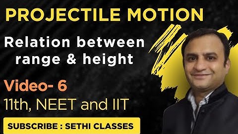 Class 11 : Projectile Motion - 6 ( Relation between range and height by Er Vikas Sethi)