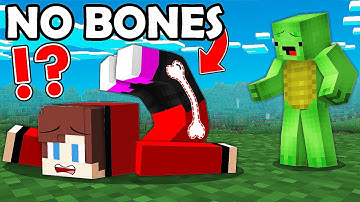 JJ and Mikey Survive Without BONES in BODY ! - Minecraft (Maizen)