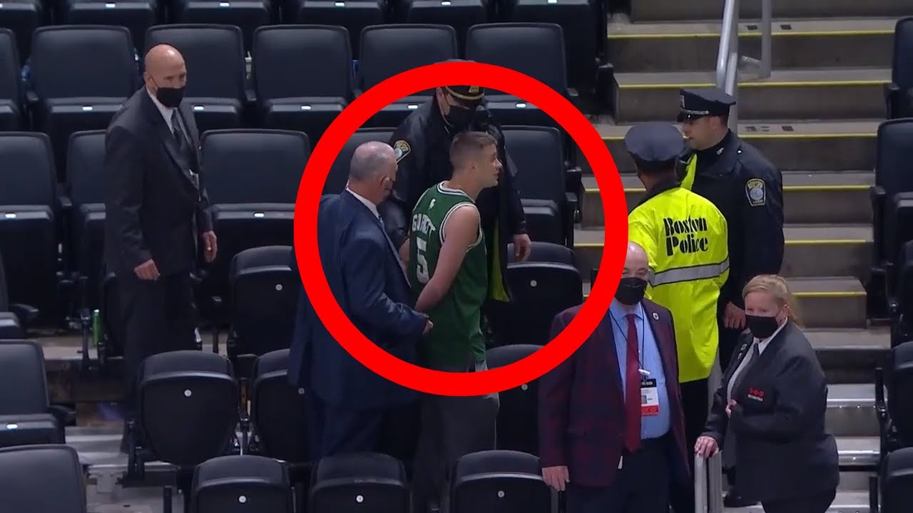 Celtics fan arrested after tossing water bottle at Kyrie Irving