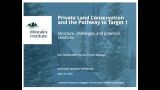 Private Land Conservation and the Pathway to Target 1