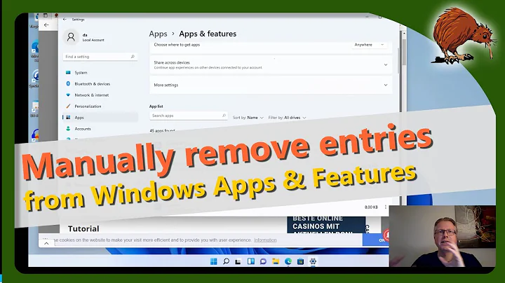 Program cannot be uninstalled / Remove uninstalled software from Apps & Features