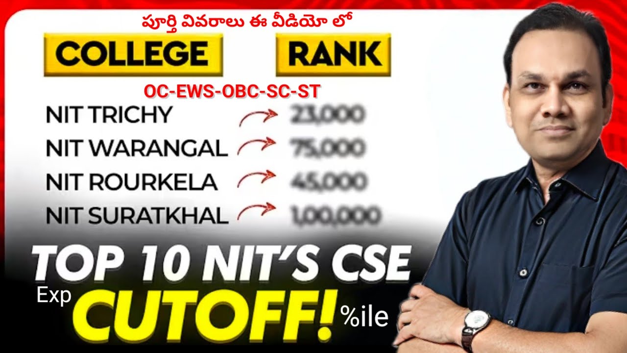 JEE main 2026 Percentile vs College for CSE and last branch 
