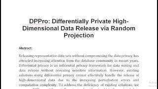 Information DPPro Differentially Private High Dimensional Data Release via Random Projection Guide