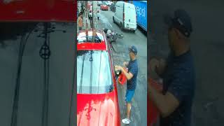 Man Falls off Motorcycle Before Starting the Ride