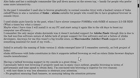 Link2 vs Elinks text mode browsing comparison.  Set to a chiptune made on #beepbox
