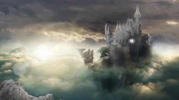 Photoshop Manipulation Tutorial Floating Castle " ប្រាសាទអណ្តែត "